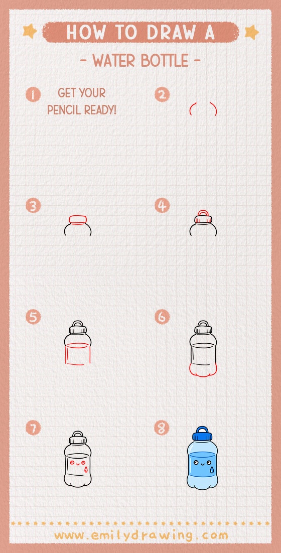 how to draw a water bottle pinterest pin